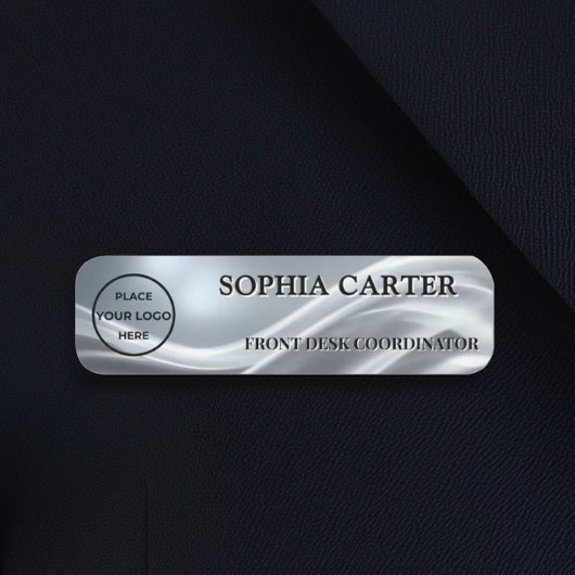 Silver Cloth Classic Name Badge Custom Namensschild
