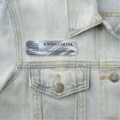 Silver Cloth Classic Name Badge Custom Namensschild (Beispiel)
