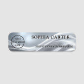 Silver Cloth Classic Name Badge Custom Namensschild (Vorderseite)