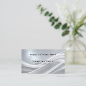 Silver Cloth Classic Visitenkarte (Stehend Vorderseite)
