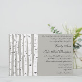 Silver Cloud Birch Tree Einladungen für Hochzeiten (Stehend Vorderseite)
