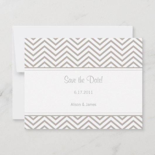 Silver Cloud Zickzack Save the Date Annouement (Vorderseite)