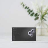Silver Cogs Business Card Visitenkarte (Stehend Vorderseite)