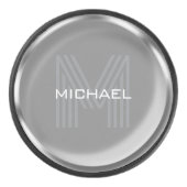 Silver Coin Name Monogram Initial Eishockey Puck (Vorderseite)