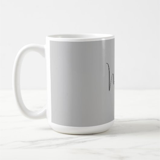 Silver Color Elegante Graue Kalligraphie Name Kaffeetasse (Links)