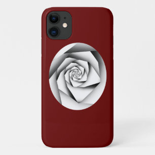 Silver Color Geometric Style Rose auf Dunkelrot Case-Mate iPhone Hülle