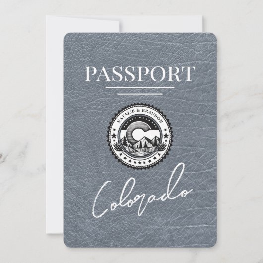 Silver Colorado Passport Save the Date (Vorderseite)