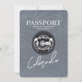 Silver Colorado Passport Wedding Einladung (Rückseite)