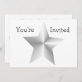 Silver Colored Star jedes Ereignis Einladung (Vorne/Hinten)
