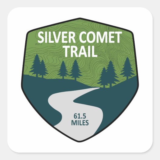 Silver Comet Trail Georgia Quadratischer Aufkleber (Vorderseite)