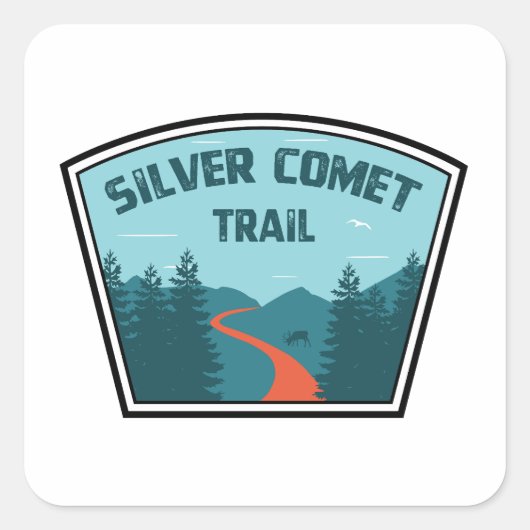 Silver Comet Trail Georgia Quadratischer Aufkleber (Vorderseite)