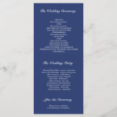 Silver Comfetti Elegant Navy Blue Wedding Programs Programm (Rückseite)