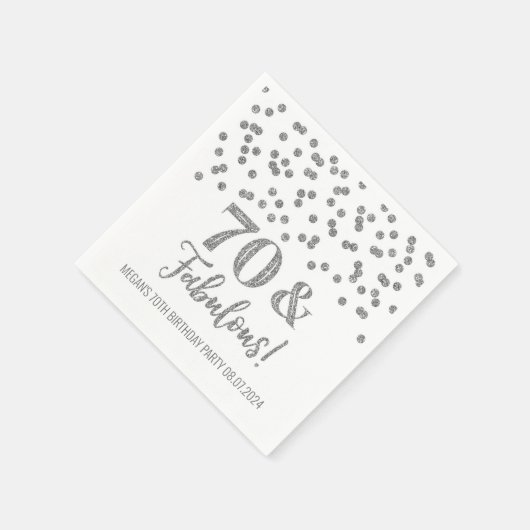Silver Confetti 70 & Fabulous Serviette (Ecke)
