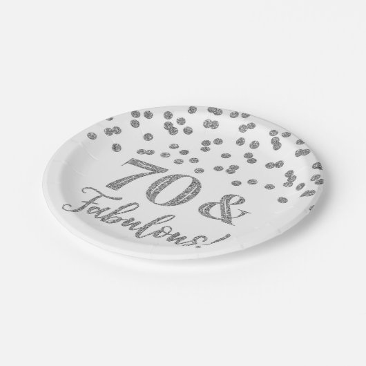 Silver Confetti 70 und fabulous Pappteller (Schrägansicht)