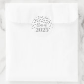 Silver Confetti Abschluss 2025 Runder Aufkleber (Tasche)