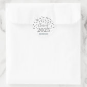 Silver Confetti Abschluss 2025 Runder Aufkleber (Tasche)