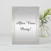 Silver Confetti "After Virus Party" Einladung (Stehend Vorderseite)
