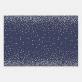 Silver Confetti auf Rot, Marine und Evergreen Geschenkpapier Set (Vorderseite 2)