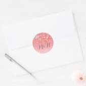 Silver Confetti Blush Pink Wedding Runder Aufkleber (Umschlag)