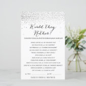 Silver Confetti Brautparty Game DRUCKT (Stehend Vorderseite)