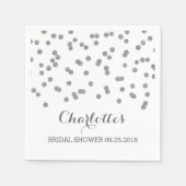 Silver Confetti Brautparty Serviette (Vorderseite)
