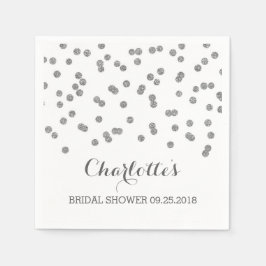 Silver Confetti Brautparty Serviette