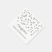Silver Confetti Brautparty Serviette (Ecke)