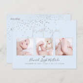 Silver Confetti Chic Signature Script Vielen Dank Postkarte (Vorne/Hinten)