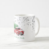 Silver Confetti, Christmas Red Truck Pine Tree Sch Kaffeetasse (VorderseiteRechts)