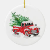 Silver Confetti, Christmas Red Truck Pine Tree Sch Keramik Ornament (Hinten)
