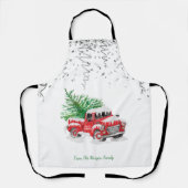 Silver Confetti, Christmas Red Truck Pine Tree Sch Schürze (Vorderseite)