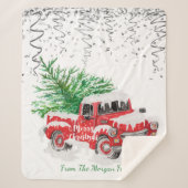 Silver Confetti, Christmas Red Truck Pine Tree Sch Sherpadecke (Vorderseite)