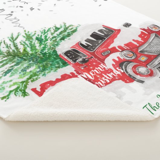 Silver Confetti, Christmas Red Truck Pine Tree Sch Sherpadecke (3/4)