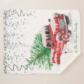 Silver Confetti, Christmas Red Truck Pine Tree Sch Sherpadecke (Vorderseite (Horizontal))