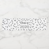 Silver Confetti Class of 2020 Abschluss Wasserflaschenetikett (Einzelnes Label)