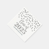 Silver Confetti Class of 2025 Napkins Serviette (Ecke)