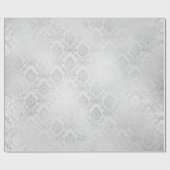 Silver Confetti Damask Royal Princess Glam Vip Geschenkpapier (Flach)
