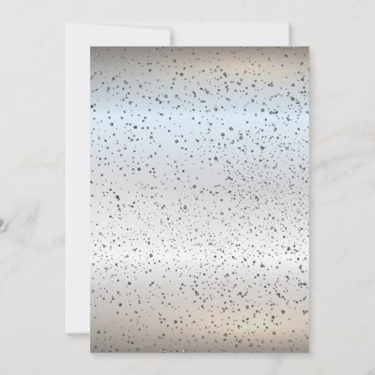 Silver Confetti Diamond Wedding Jubiläum Einladung (Rückseite)
