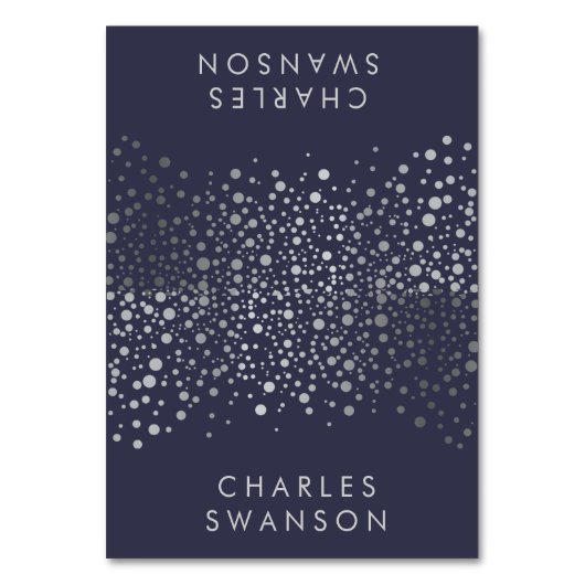 Silver Confetti Dots | DIY Color Platzkarten Tischnummer (Vorderseite)