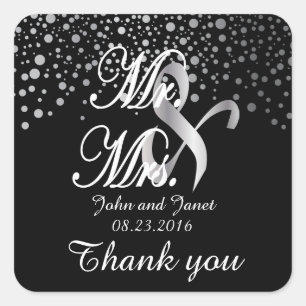 Silver Confetti Dots DIY-Hintergrundfarben Quadratischer Aufkleber