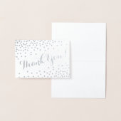 Silver Confetti Dots Modern Danke Kraft Folienkarte (Anzeige)