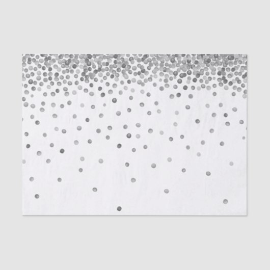 Silver Confetti Dots Seidenpapier (Vorderseite)