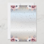 Silver Confetti Dots Silver Floral Quinceañera Einladung (Rückseite)