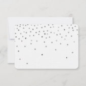 Silver Confetti Dots Wedding RSVP Karte (Rückseite)