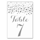 Silver Confetti Elegant Wedding Tischnummer (Rückseite)