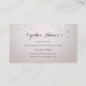 Silver Confetti Event Planer Business Card Visitenkarte (Rückseite)