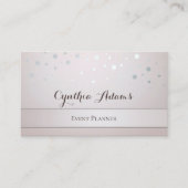 Silver Confetti Event Planer Business Card Visitenkarte (Vorderseite)