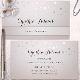 Silver Confetti Event Planer Business Card Visitenkarte