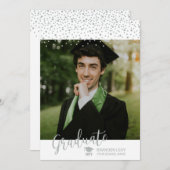 Silver Confetti Foto Class of Abschluss Year Ankündigung (Vorne/Hinten)