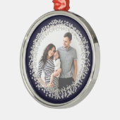 Silver Confetti Foto Weihnachten Silbernes Ornament (Links)